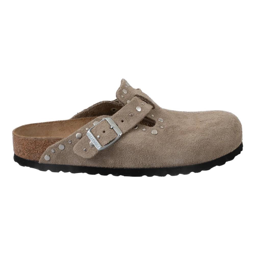 Birkenstock, Skor , Dam, 38 EU, Läder, Boston Rivet Border Narrow Fit