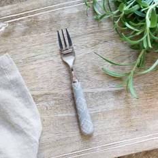 Chic Antique Linas Cake Fork with Pattern French Grey