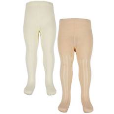 Minymo Strumpbyxor - 2-Pack - Bambu - Rib - Off White - Minymo - 92/98 - Strumpbyxor