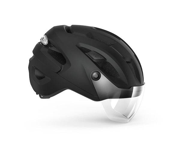 Met Intercity Mips Black Matt Visir LED-ljus - Medium 56-58 cm