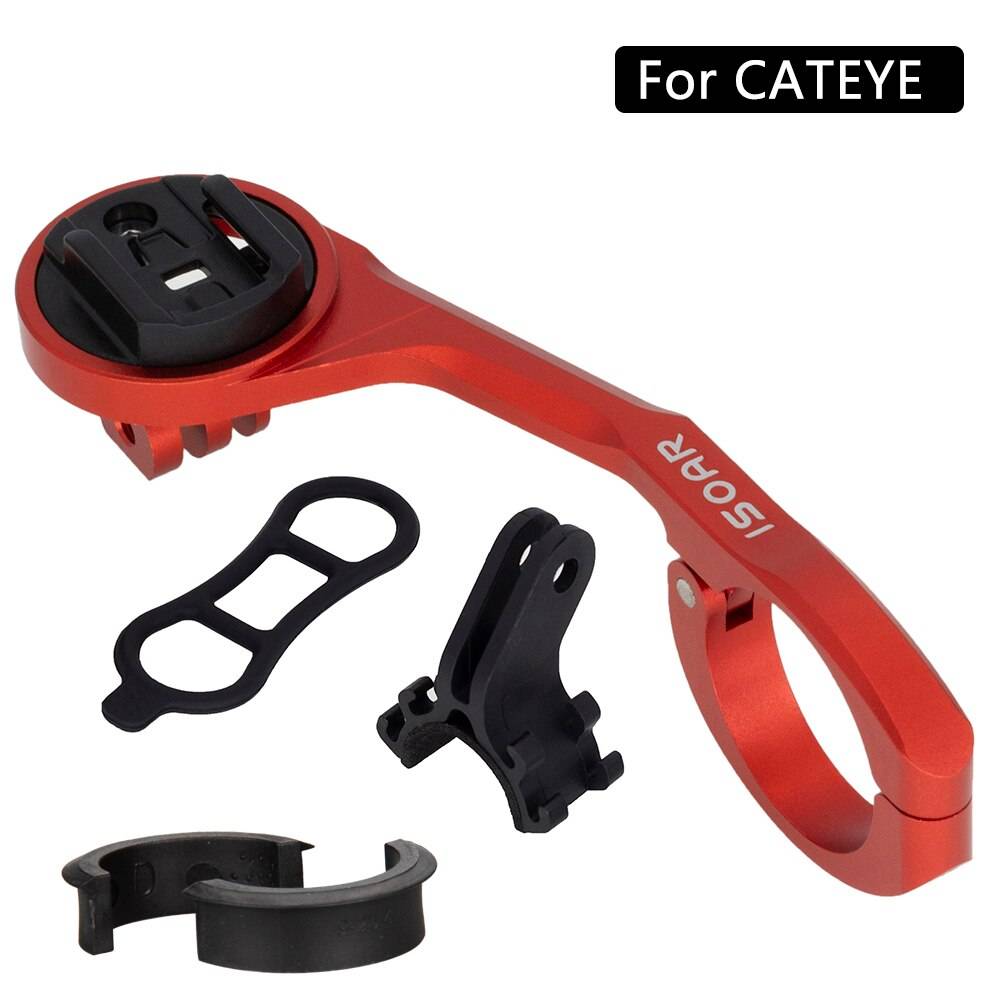 Cykeldator vägmätare trådlöst stöd utökad hållare camara fäste fäste hastighetsmätare styr för garmin wahoo bryton - Cateye röd ii