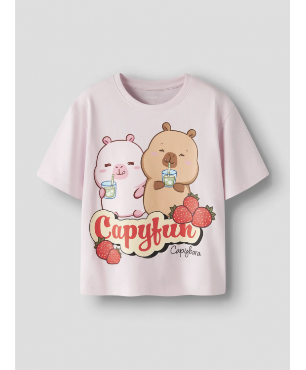 Name It Capybara T-shirt i lyserød til piger