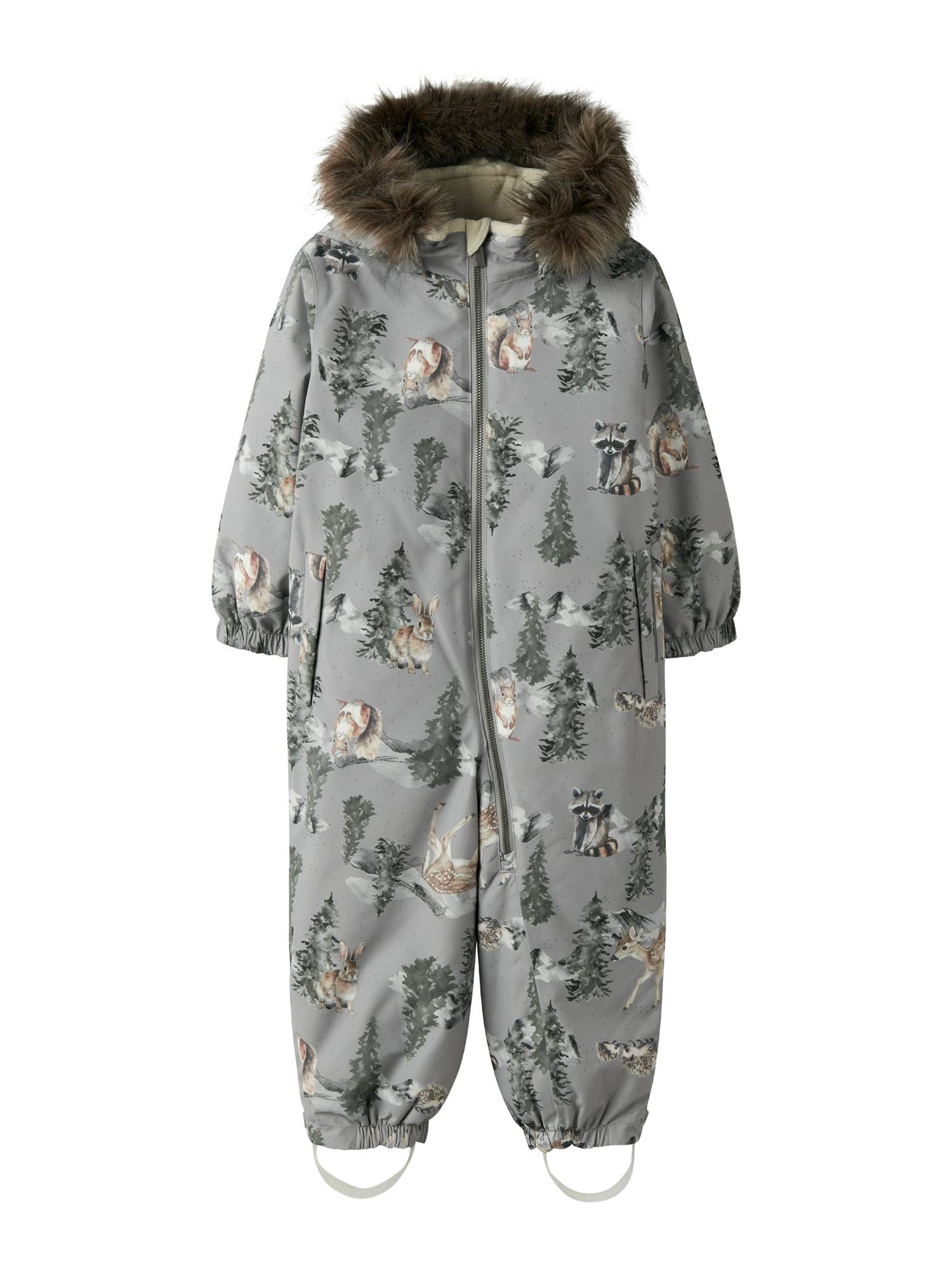 NAME IT Funktionsjakkesæt 'NMNSNOW10'  brun / grå / lysegrå