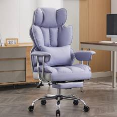 Efomao ergonomisk kontorsstol, PU-läder chefsstol, kontorsstol 200 kg med fotstöd och ländryggsstöd, justerbar stol med hög rygg