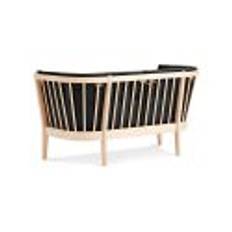 Stouby Maria 2 personers sofa - Ubehandlet bøg/Sort Sierra læder
