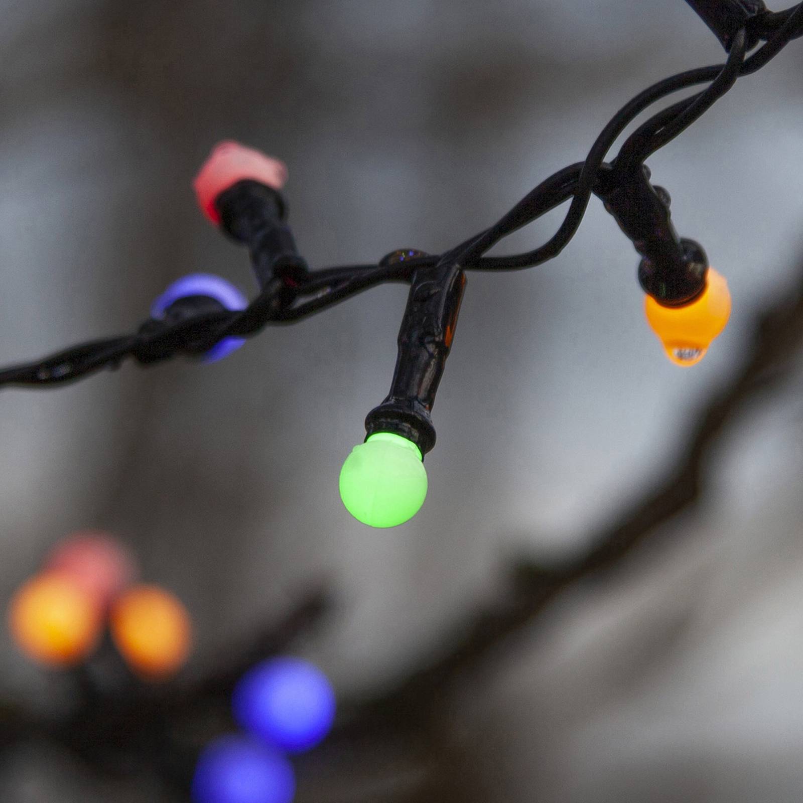 STAR TRADING LED-ljusslinga Berry Mini timerfunktion färgglad, Svart, Syntetmaterial