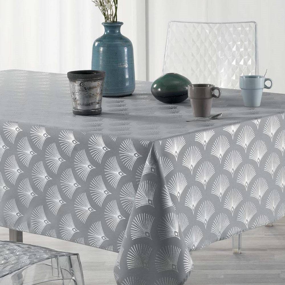 Goldy Metallic Print - Grey/Silver - Dug med anti-plet - 150 x 300 cm