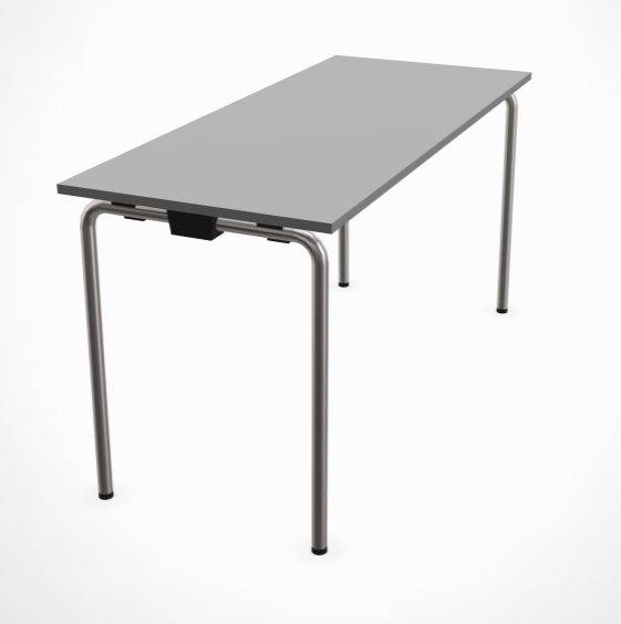 Tube Basic Square Foldebord - Flere størrelser og farver! L:140 x B:80 cm Lys grå Decor Laminat Krom.