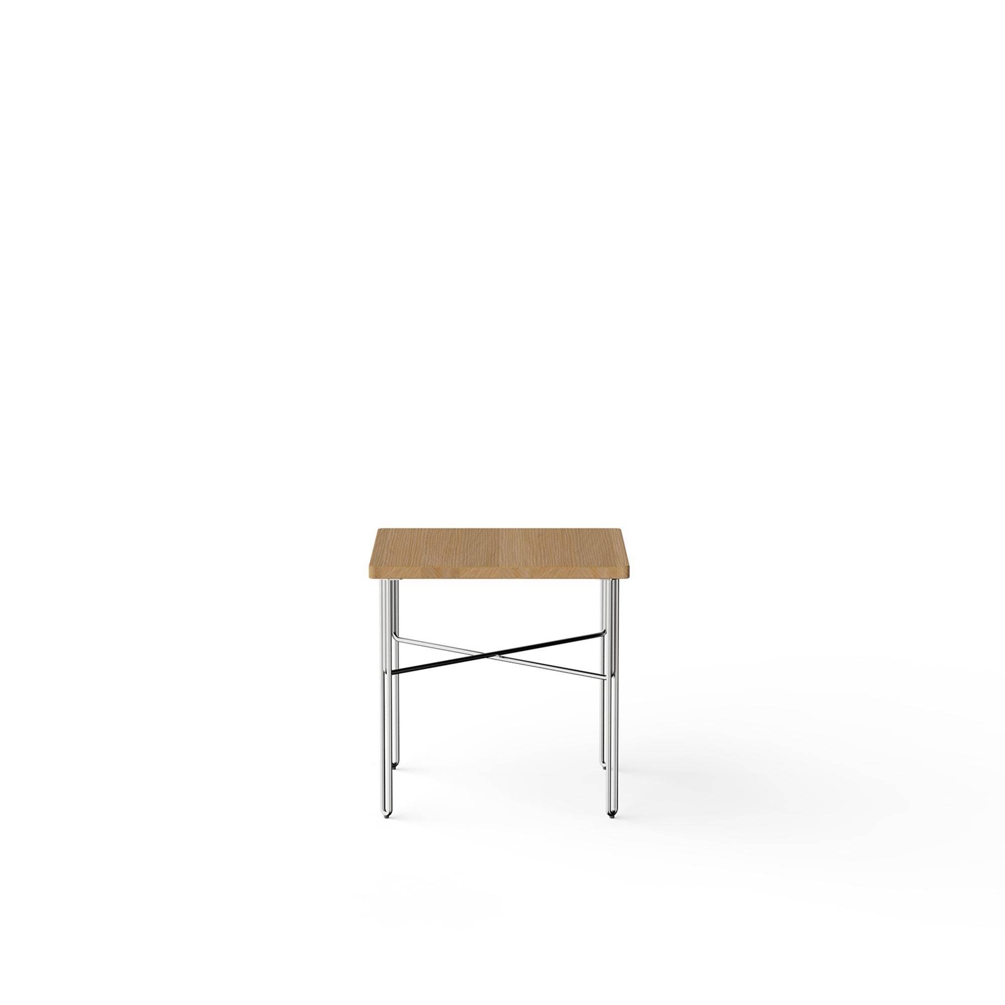 Inline Soffbord 40x40 Rostfritt Stål/ek - Rostfritt stål/ekträ