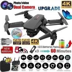 2024 Fjärrkontroll Drone 4K HD enkel/dubbel kamera WIFI FPV Helikopter RC Quadcopter Selfie RC Drone Vikbar Quadcopters Leksakspresent single camera 1 battery svart