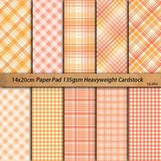 TEMU Orange Scrapbooking Paper - 10 Sheets, Non-adhesive, Heavyweight Cardstock For Diy Crafts, Journaling & Stationery Art Essentials