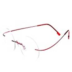 Rimless Bifocal läsglasögon 1,25 styrka flexibel titan lätta runda läsare glasögon