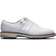 Footjoy Premiere Packard Vandtætte Herre Golfsko Med Spikes - White Packard - Str. 40 1/2 Bred