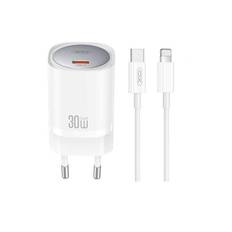 XO Snabbladdare 30W USB-C med Lightning Kabel PD CE20 - Vit