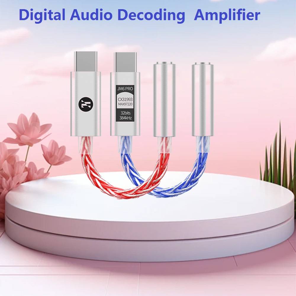 JCALLY JM6 Pro CX31993 Hifi DAC Type-C to 3.5Digital Audio Decoding Portable Headphone Amplifier DAC Type C to 3.5mm LXDA AMP