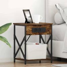 vidaXL Natskab 2 pcs Røget eg 41 x 31 x 51 cm Konstrueret træ
