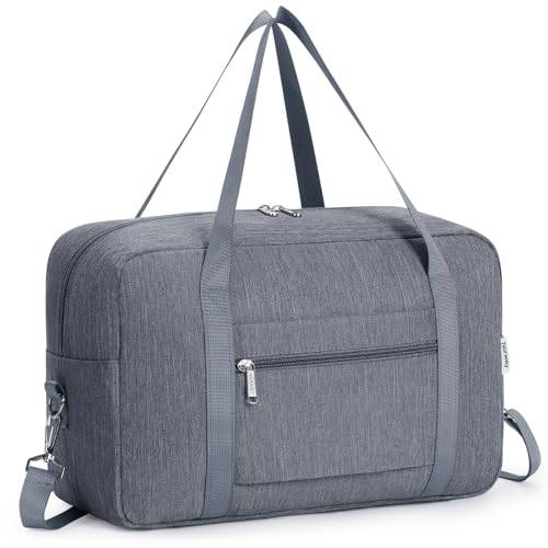 för kabinväska 40 x 20 x 25 cm, undersäte, vikbar, resväska, handbagage, GRÅ
