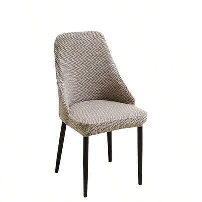 1/4 st stretchigt litet fåtöljöverdrag, jacquard matstolsöverdrag, enfärgat heltäckande böjt sitsskydd, lämplig för fest, bankett, kök - Kaki (En-Storlek)