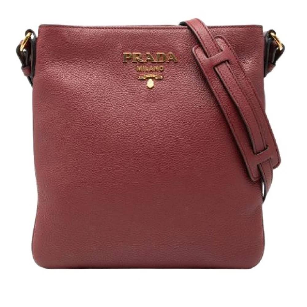 Prada Vintage Pre-owned Vintage Crossbody Taske - Vintage - Dame - Rød - ONE SIZE - Uld