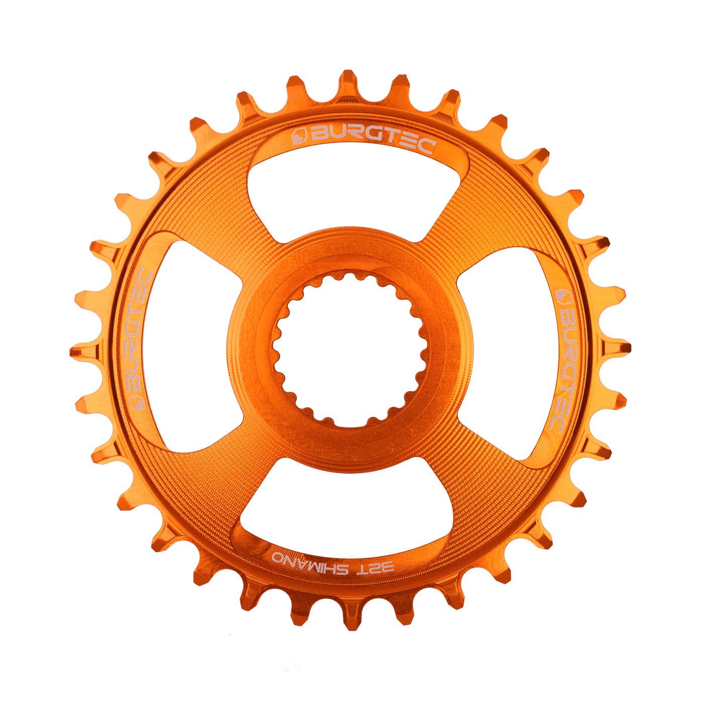 Burgtec Shimano Direct Mount Thick Thin Chainring, Iron Bro Orange / 30T (30T)