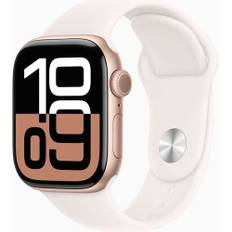 Apple Watch Series 10 Aluminium 42 mm (2024) | GPS | rosa guld | Sportsrem S/M | sart fersken