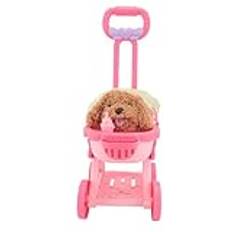 Pet Doll Push Cart Toy, Stor Pet Doll Barnvagn Leksak Push Cart för Pojkar Flickor (Teddy)