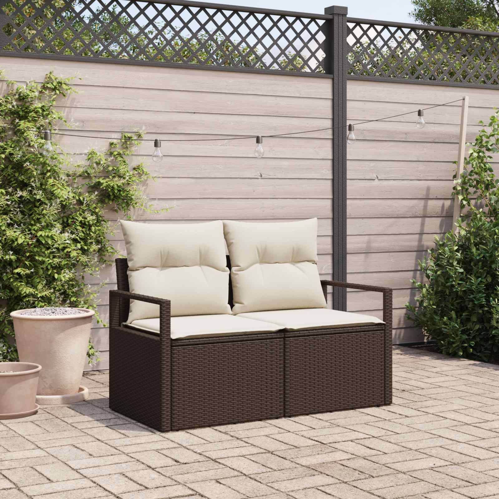 Havemøbelsofa med pude 120 x 62 x 69 cm polyrattan