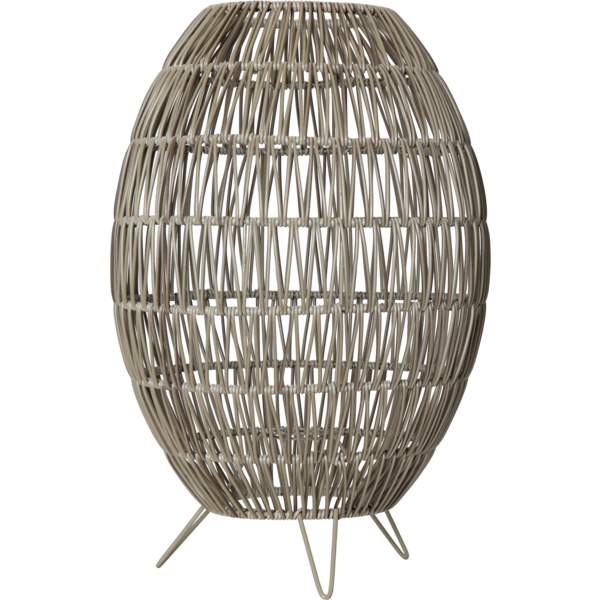 Lampskärm Star Trading Linde Golvmodell, konstrotting, gråbeige, E27