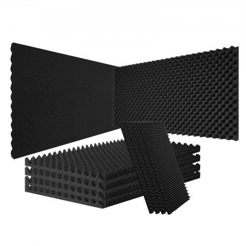 VEVOR Acoustic Foam Panels, 4 Pack 48 x 24 x 2 inches, Egg Designed Soundproof Wall Panels,Fire-Resistant Acoustic Panels,Sound Dampening Absorbing Panels for Studio Wall and Ceiling,Black