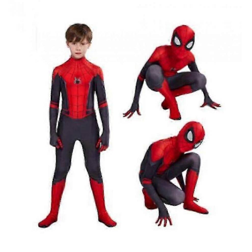 (150CM, RED) Kids Spiderman Cosplay Suit Far From Home Spiderman Costume Halloween