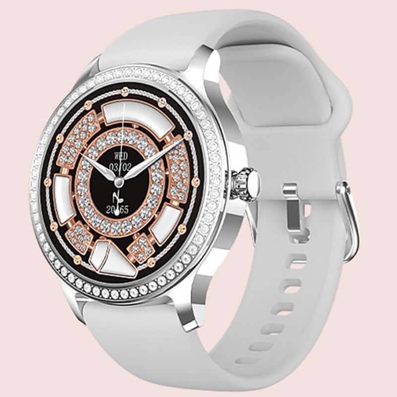 Women's Smartwatch Bluetooth Calling Fitness Tracker - Silver Gray Glue