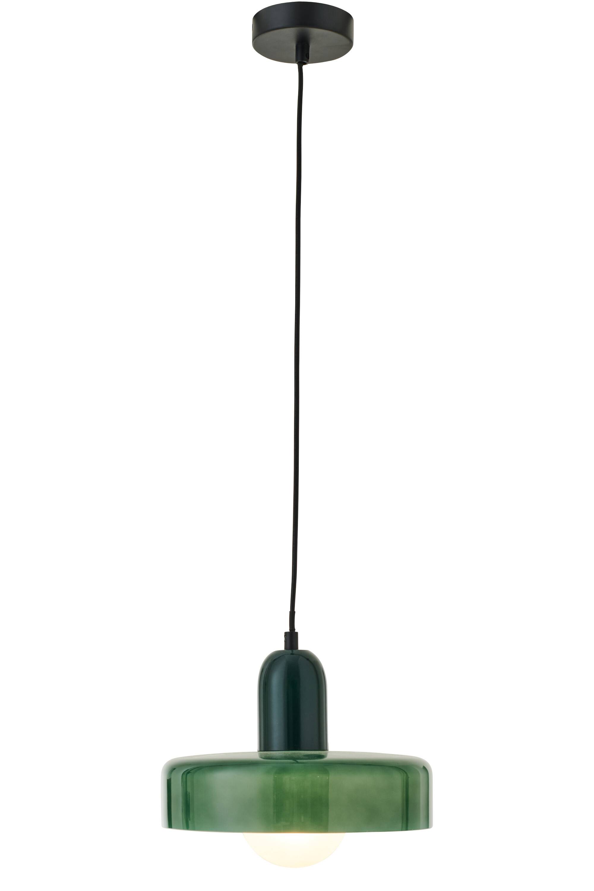 J-Line - Loftlampe Retro Glas Mørkegrøn 25x25x23cm.