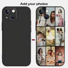1 st skräddarsydd Tic Tac Toe rutnät Svart ram Foto Transparent stötdämpande luftkudde telefonfodral Kompatibel med Apple IPhone 15, 14, 13, 12, 11 Pr (Multi-size)
