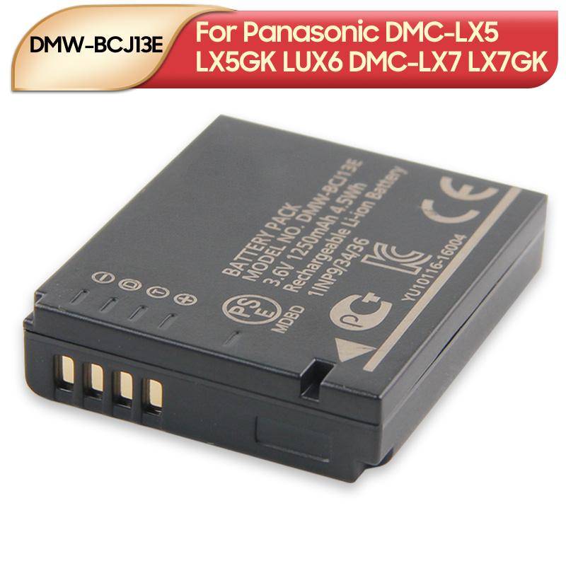 DMW-BCJ13E Uppladdningsbart litiumbatteri för Panasonic DMC-LX5 LX5GK LUX6 DMC-LX7 LX7GK 1250mAh