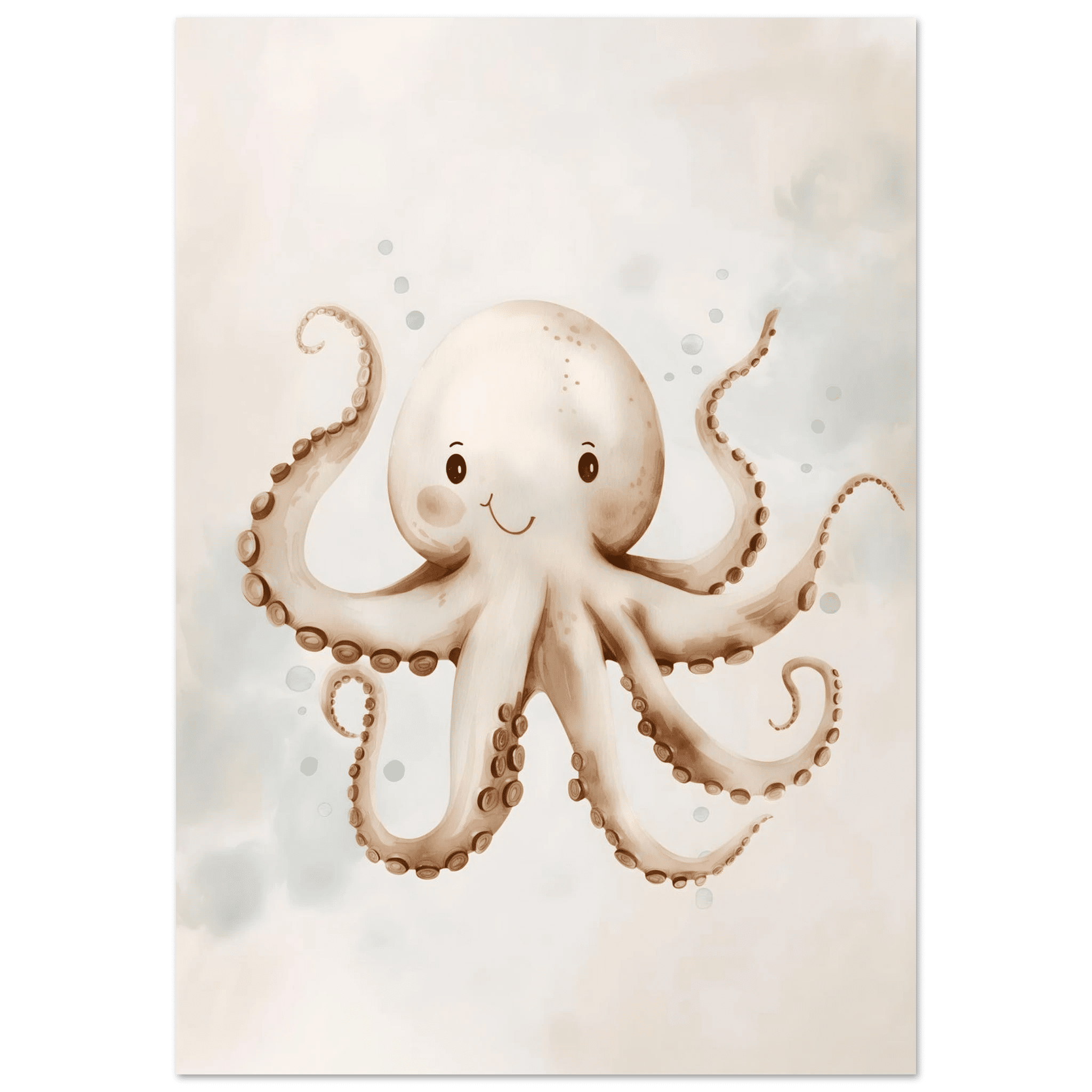Söt bläckfisk poster-70x100 cm / 28x40″ / Utan ram / -