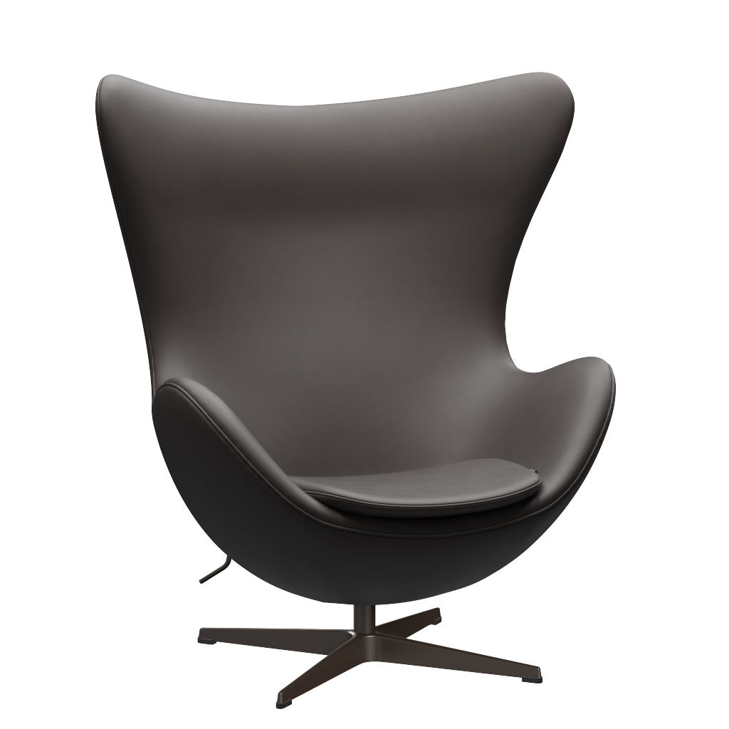3316 Ægget loungestol, stel i brown bronze af Arne Jacobsen Essential læder - Dark Brown - Jacobsen Plus