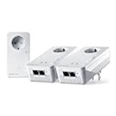 devolo Magic 2 WiFi next Multiroom Kit, WLAN Powerline Adapter, bis zu 2.400 Mbit/s, Mesh WLAN Steckdose, 2x Gigabit LAN Anschluss, dLAN 2.0, weiß