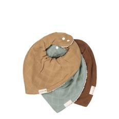 FABELAB Bandana Bib - Turf - 3-Pack |Multi/patterned |24X21 cm