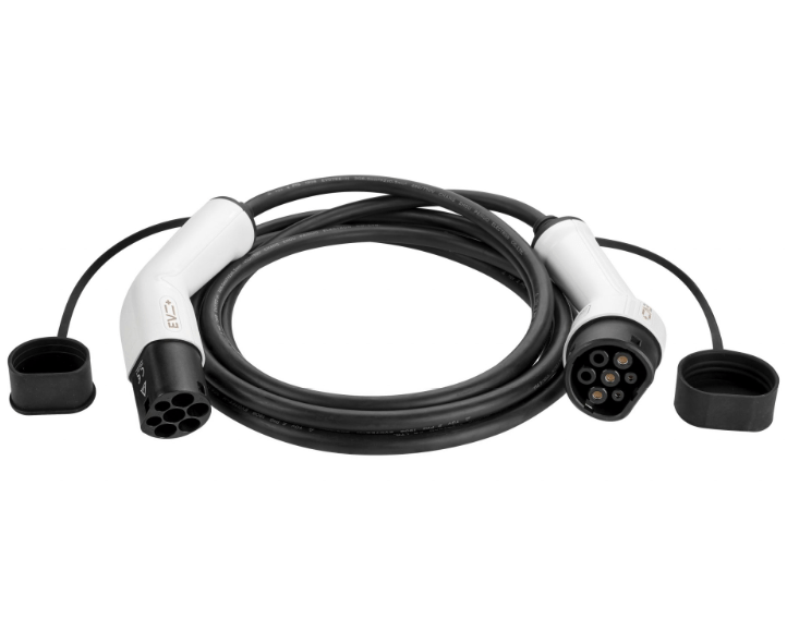 Laddkabel Typ 2 32A 22 kW 10 m – vit Mode 3 laddstolpe/laddbox