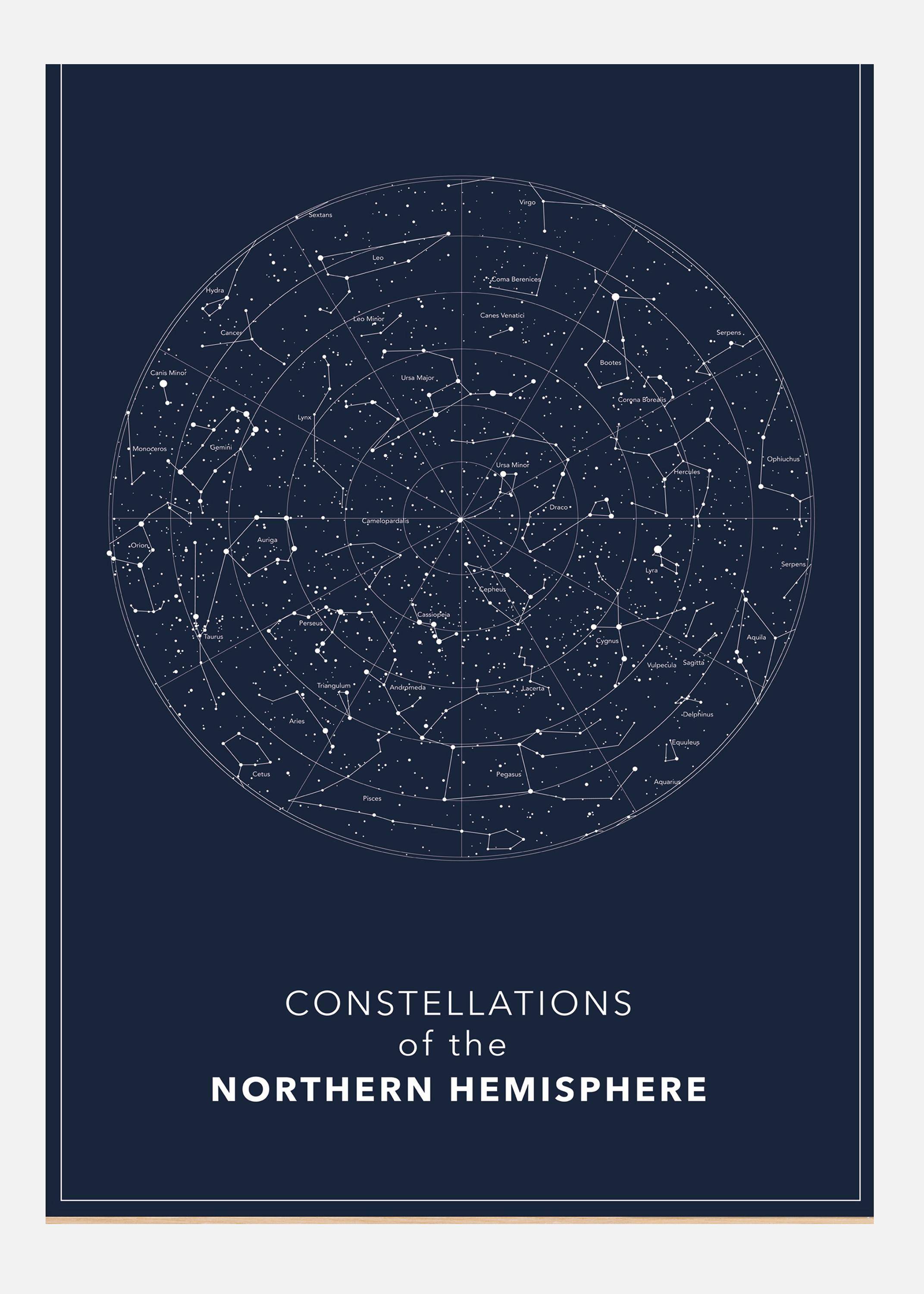 Northern Hemisphere Dark Canvastavla (70x100 cm)
