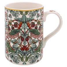Mugg rak i Morris' mönster White Strawberry Thief i fin ask