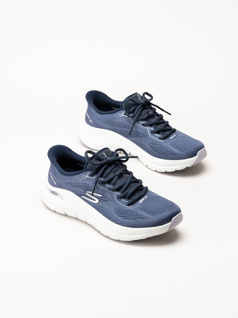 Skechers - Arch Fit 2.0 - Marinblå slip-ins sneakers i mesh storlek 37 - Navy (37)