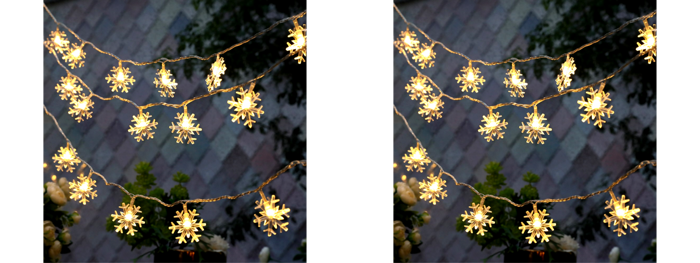 Snefnug Lyskæde med 20 LED i varmt lys - 2x