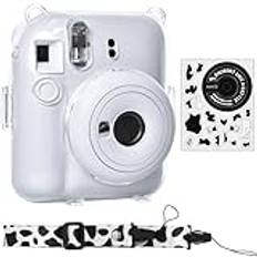 Rieibi Linsskydd för Instax Mini Evo, Fuji Mini tillbehör till Fujifilm Instax Mini Evo linsskydd Mini Evo Linsskydd Mini Evo objektivlock, Mjölkklistermärke, För Fuji mini 12
