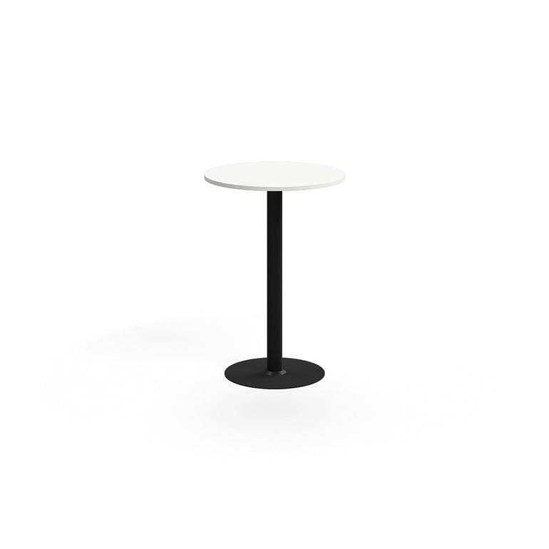 Barbord ALVA, Ø700x1000 mm, högtryckslaminat, svart/vit