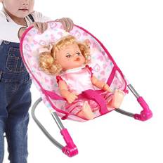 Babydockor-barnvagnsset, babydockor, barnvagn, babydocktillbehör för flickor, rollspelsdockor, dockleksakssimulering, babymatstol, gungstol, gungsäng, leksak