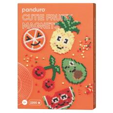 Rörpärlor Midi kit Frukter med magneter, 2200 pärlor à Ø5 mm, 2 pärlplattor + magnetark