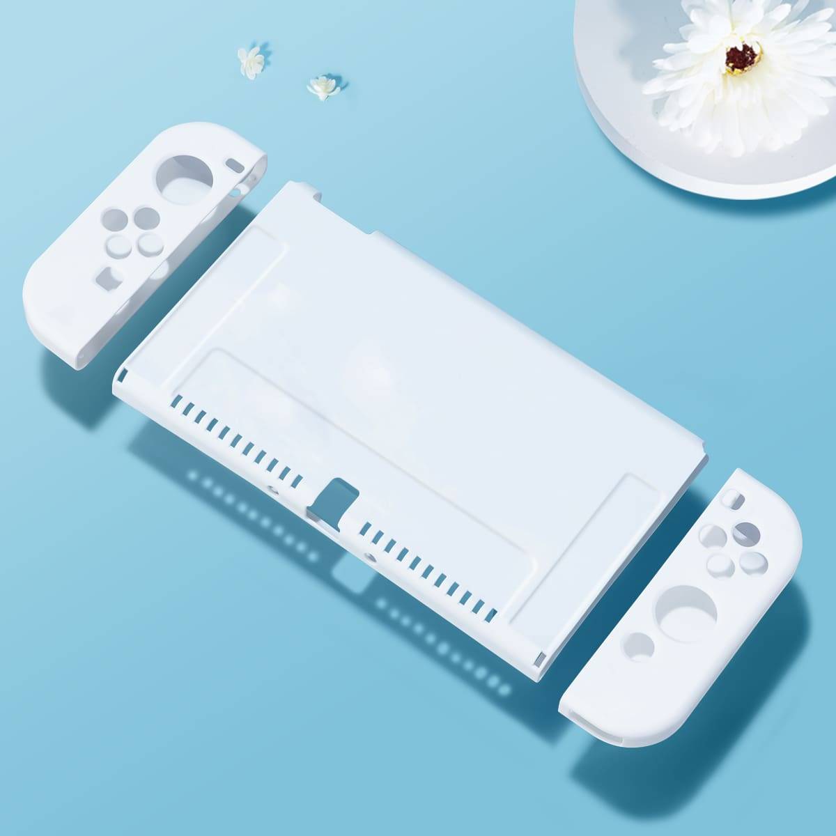 1 st skyddsfodral kompatibelt med Switch/Switch Oled/New Switch2 (2025), kan installeras i dockan utan att skyddsfodralet behöver tas bort - Vitt (Nitendo Switch OLED,NintendoSwitch,Nitendo Switch Lite,Switch2)