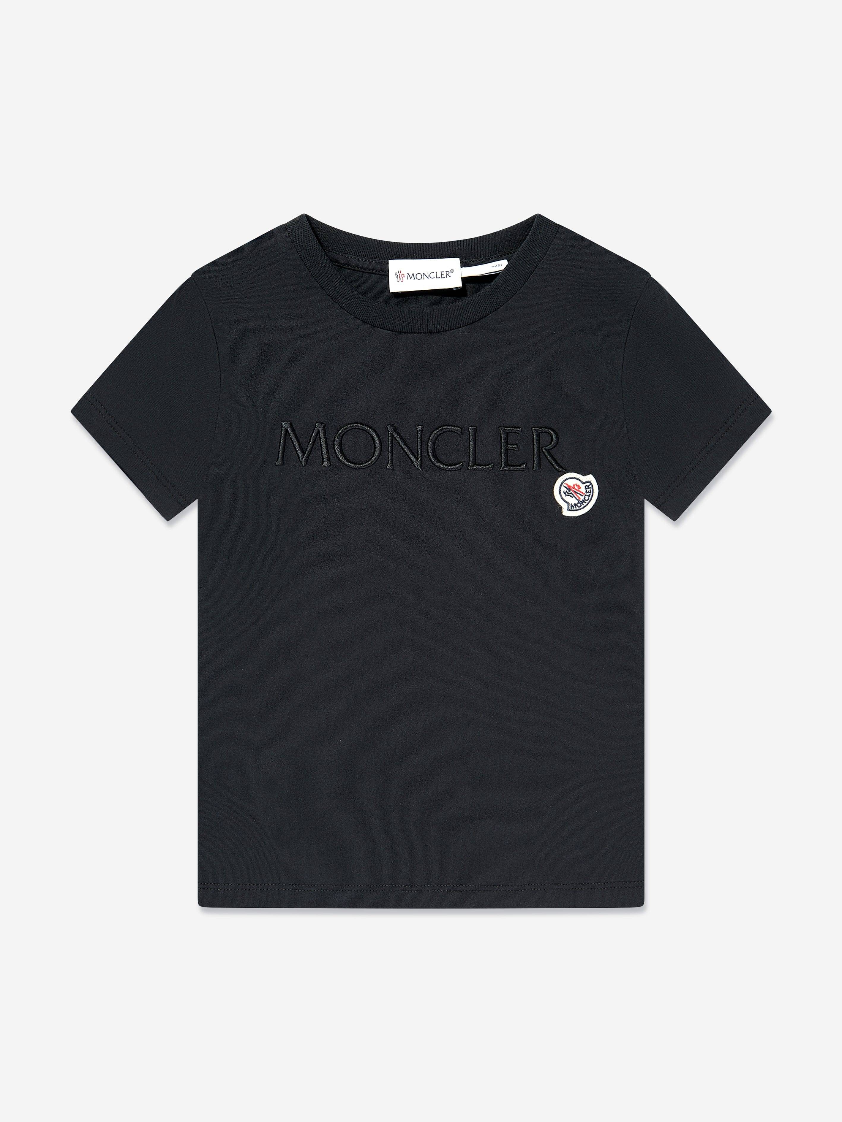 Moncler Enfant Girls Logo T-Shirt in Black - Black / 14 Yrs