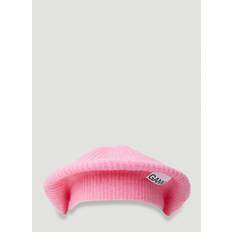 GANNI Logo Patch Beret - Frau Hats Pink One Size